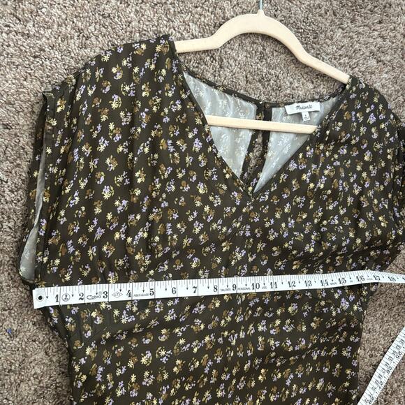 Madewell Women’s Wide V-Neck Midi Slip Dress Ditsy Floral Babydoll Soft Girl 8 - Picture 11 of 16
